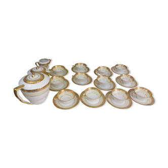 Golden and yellow porcelain coffee set