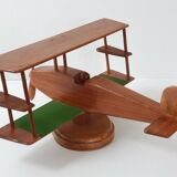 Vintage teak airplane on a stand - 1960s