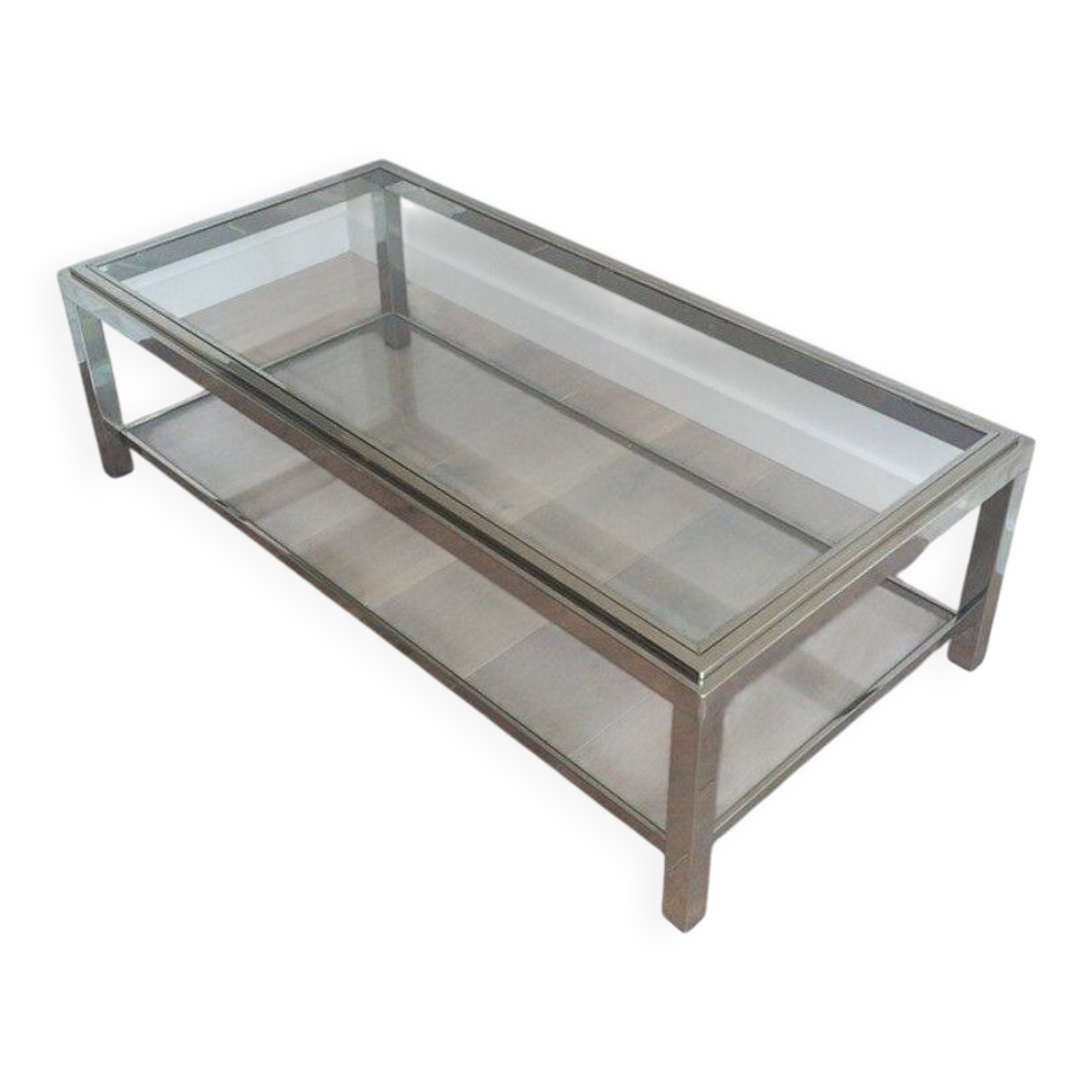 Large chrome coffee table