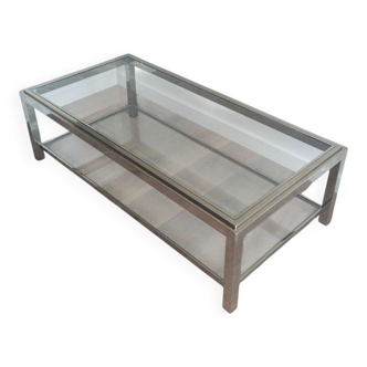 Large chrome coffee table