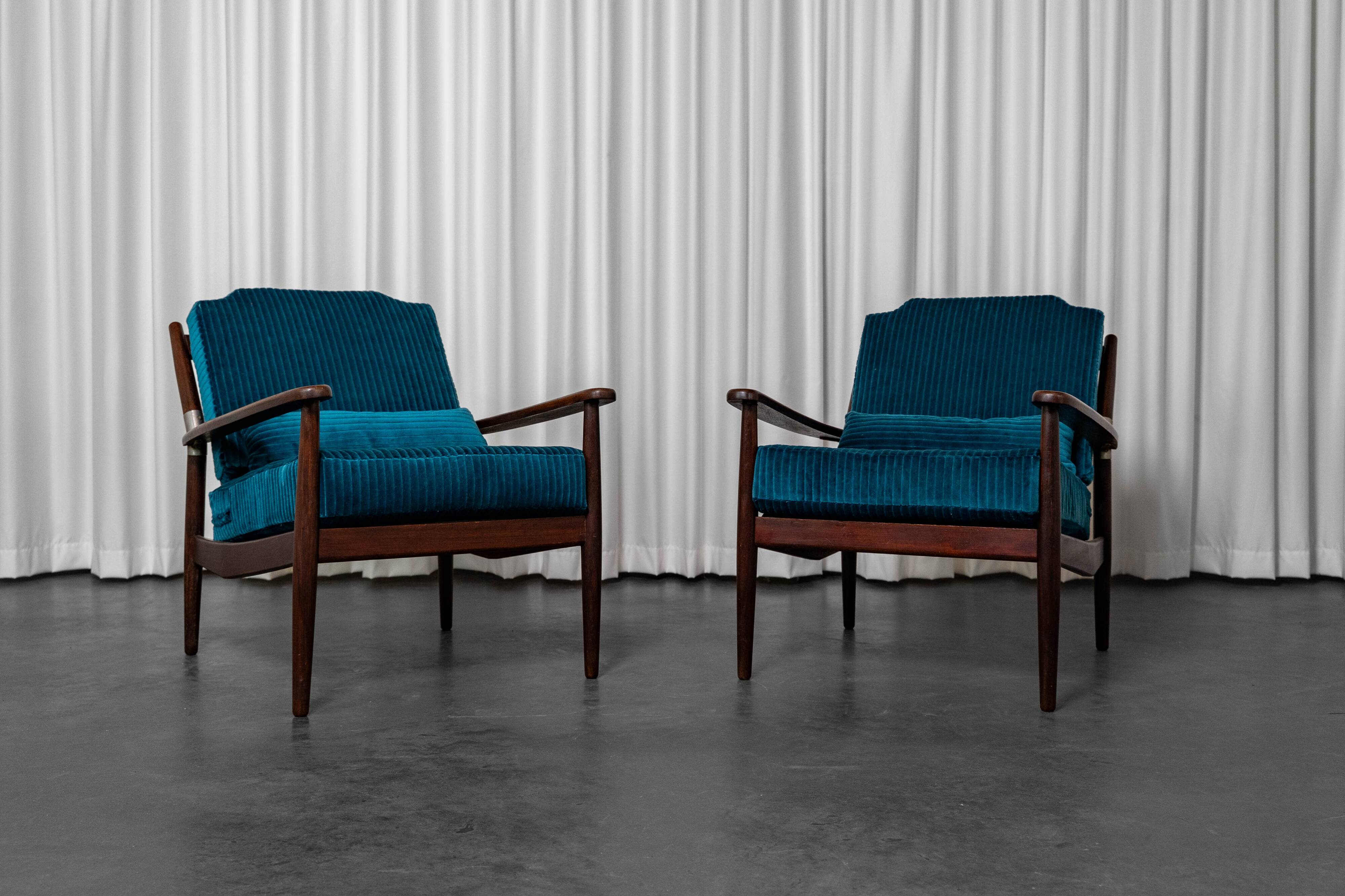 Pair of Scandinavian teak armchairs, 1960