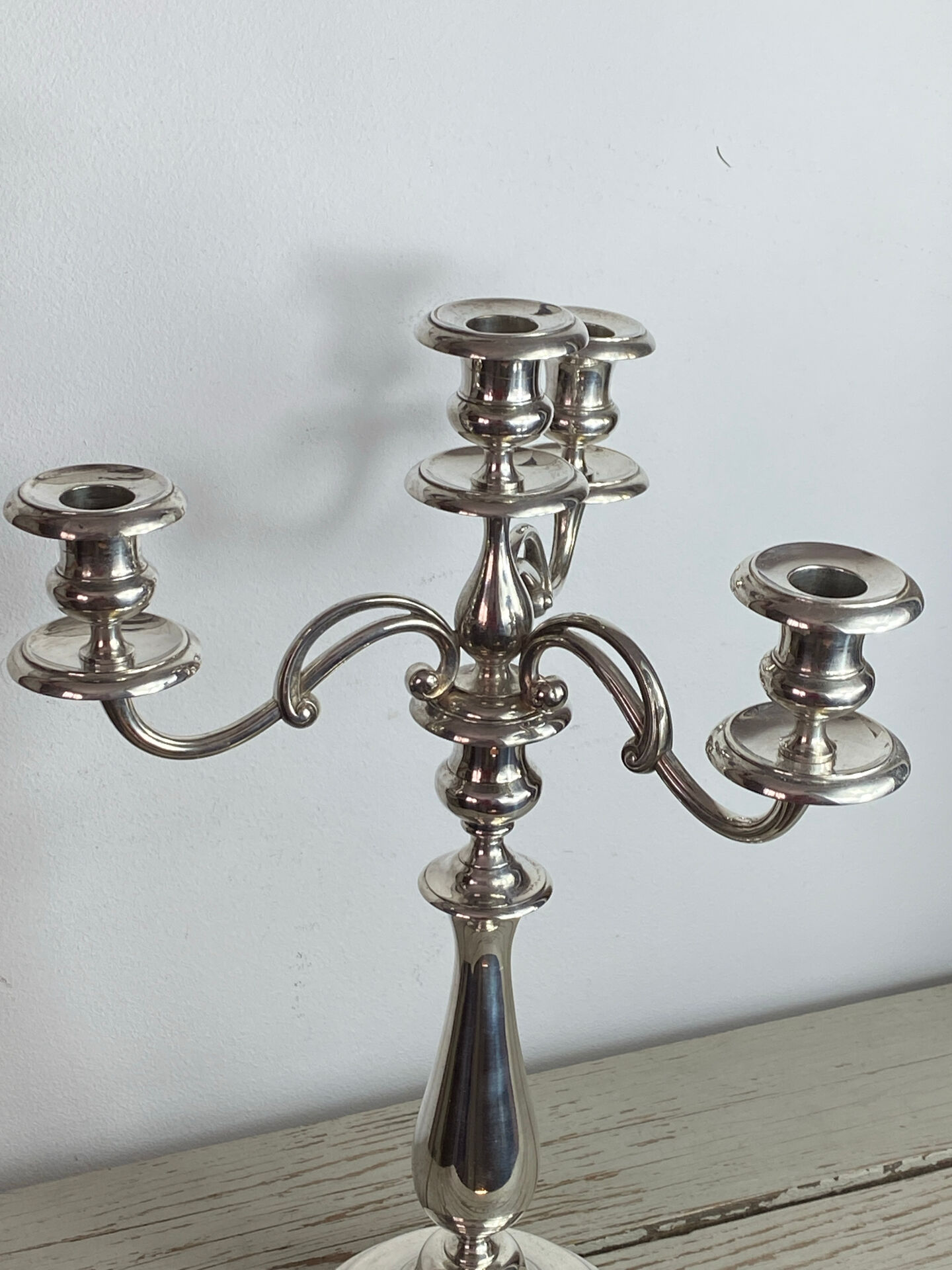 Silver-plated metal chandelier with 4 lights, Christofle