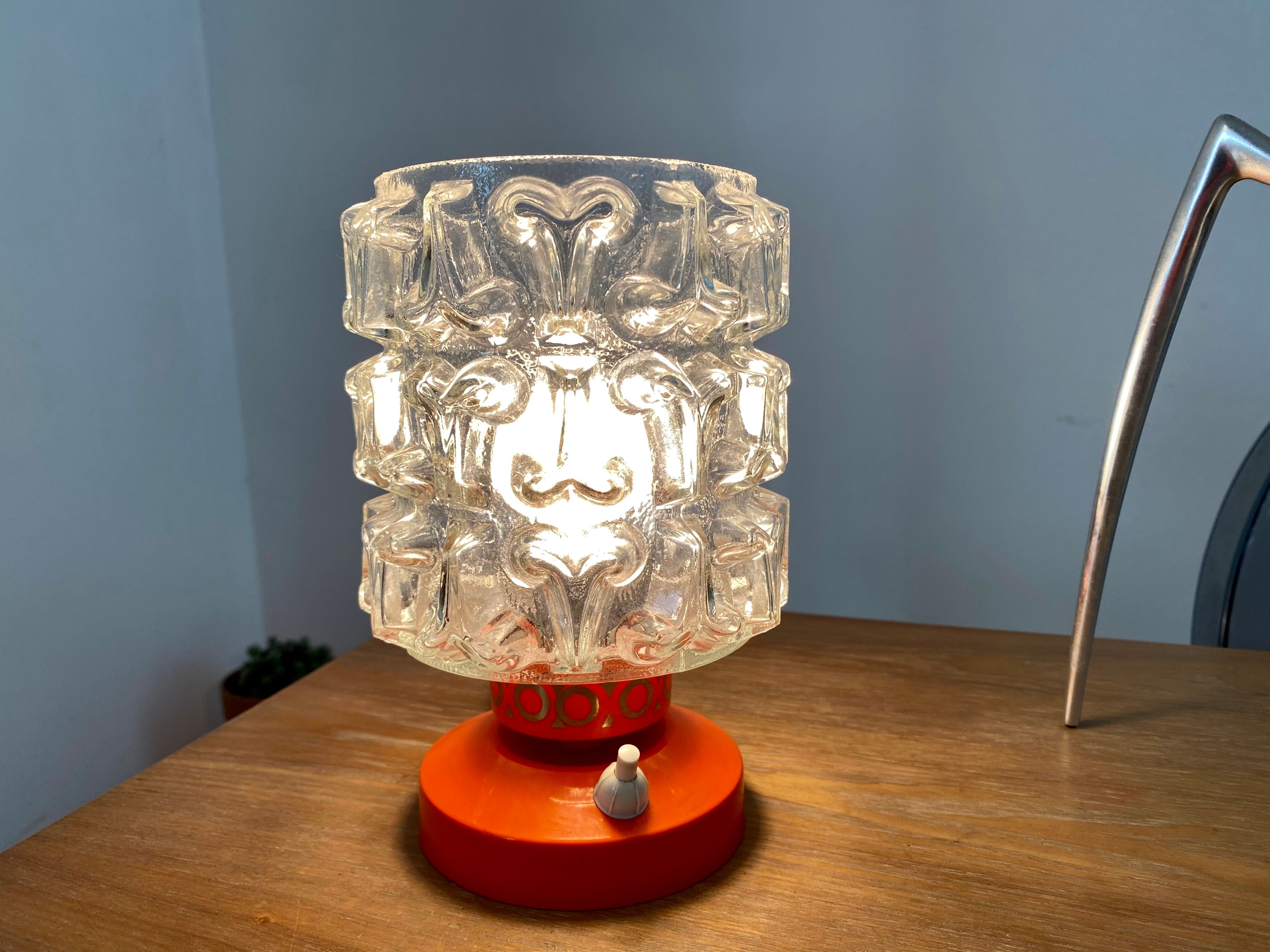 Vintage bedside lamp 70s Graewe orange