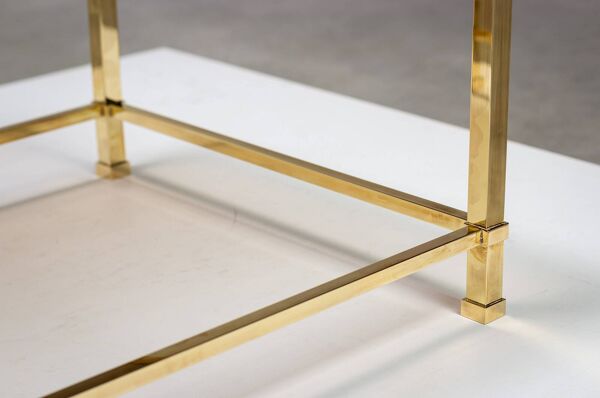 Tables d'appoint à structure en laiton 1970 France circa 1970