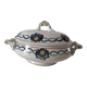 Antique Saint-Amandinoise tureen, blue and ochre decoration 6523, 1900-1920