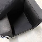 LC2 armchair in black fabric – Design Le Corbusier, Pierre Jeanneret & Charlotte Perriand, 60s