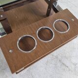 Vintage teak and chrome bar coffee table, 1960s