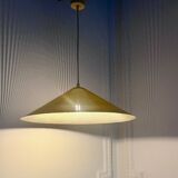 Yellow perforated sheet metal suspension