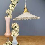 Vintage white opaline lampshade pendant light