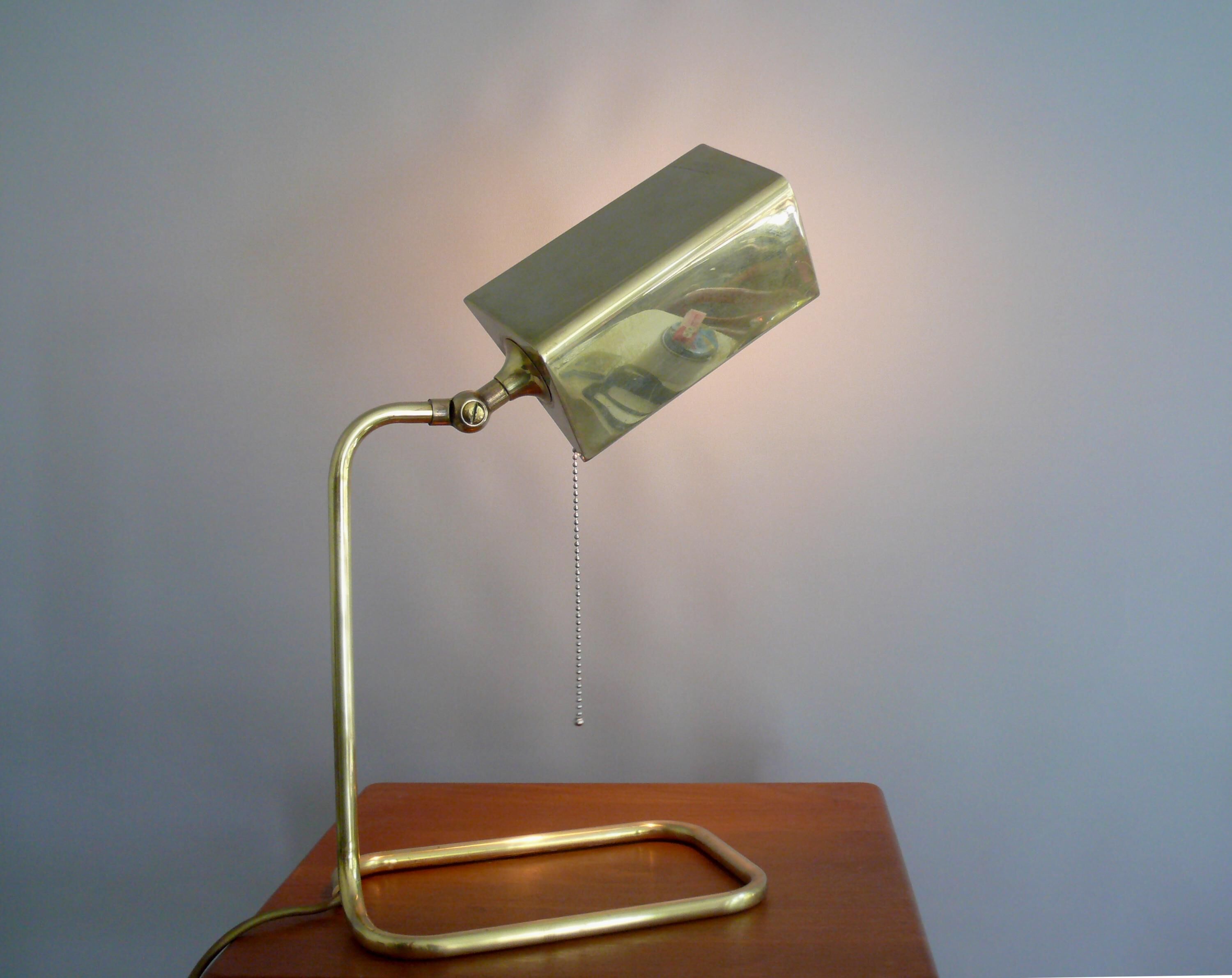 Lampe de banquier en laiton, conçue par Florian Schulz, années 1970 - Allemagne