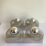 Vintage pair wall lamps spring lamp Andrea Lazzari design 70s Italy