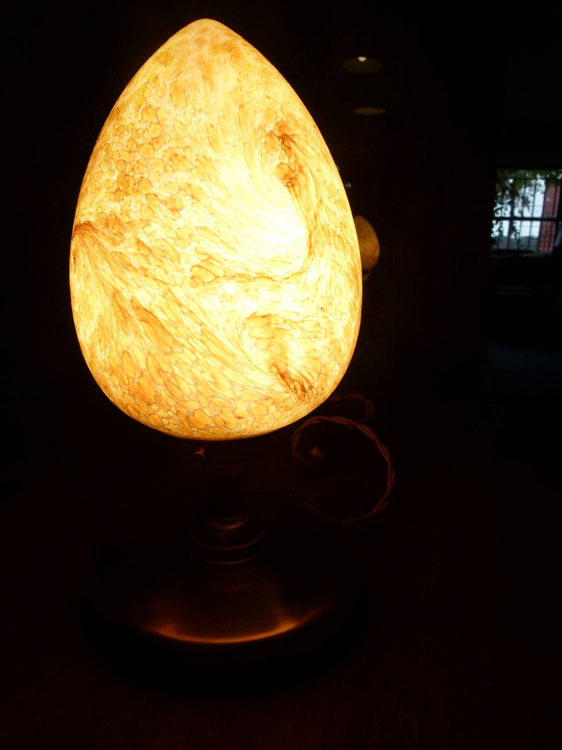 Lampe de table Candia papillon en verre Loetz