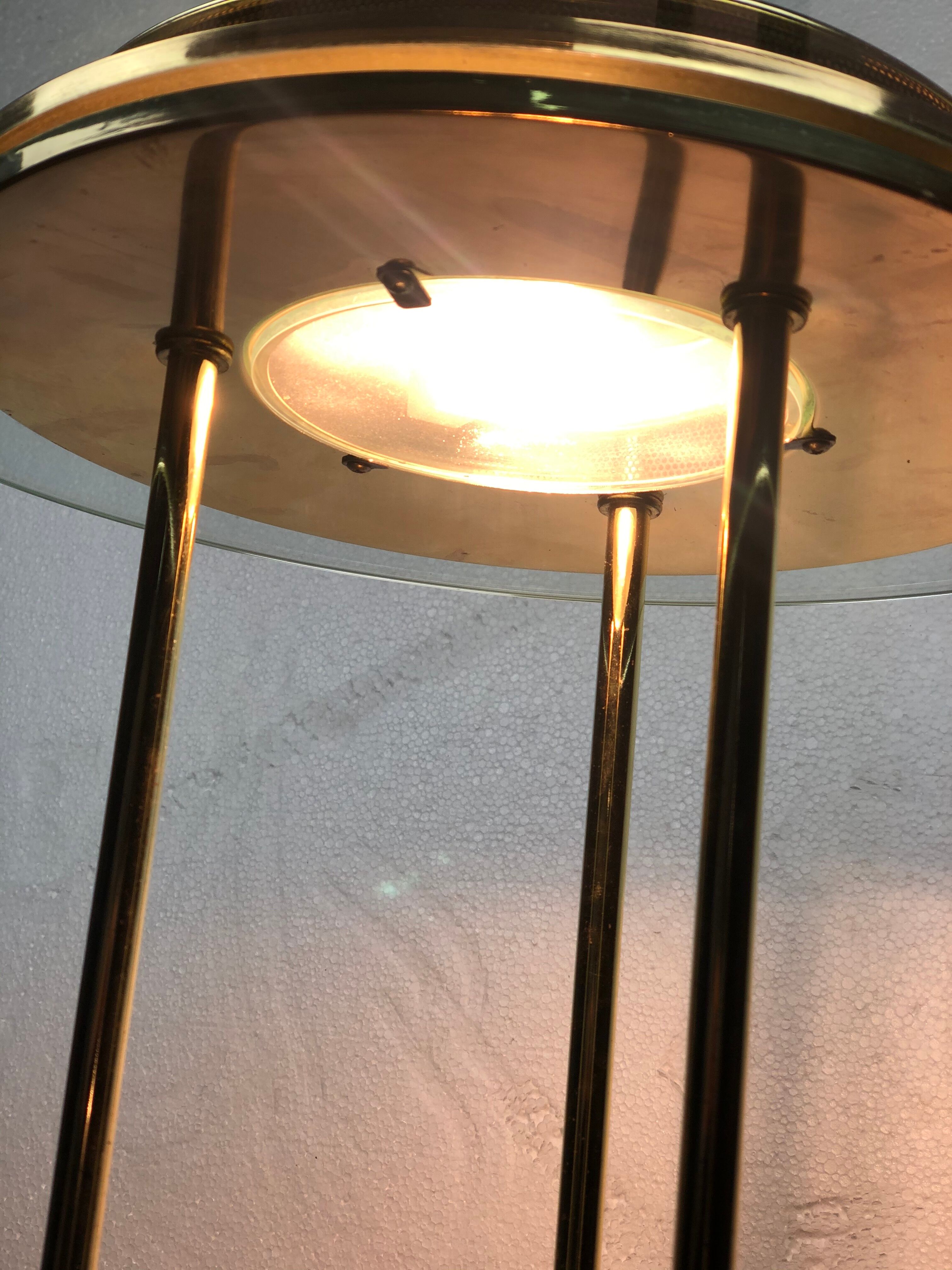 Vintage lamp with glass intensity dimmer and brass Italian design 1980'S