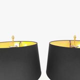 Pair of marble and brass palm lamps by Baker SA