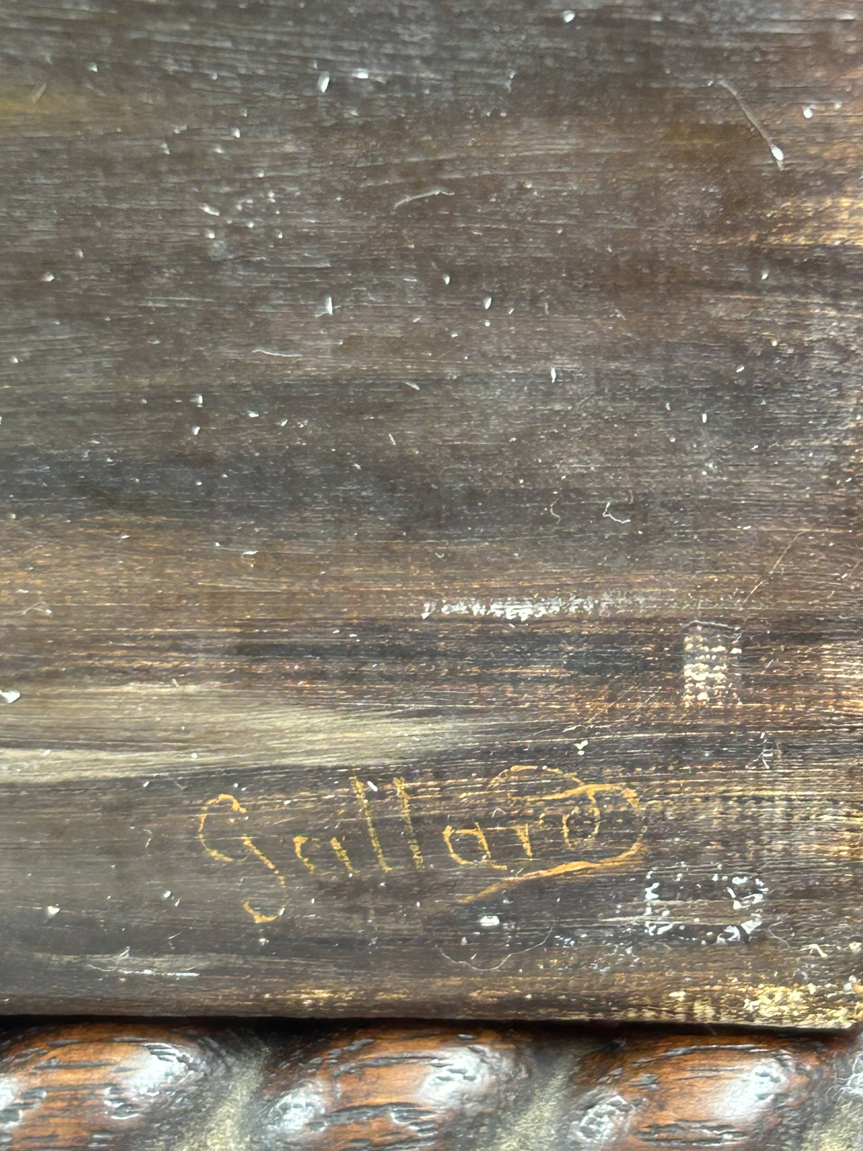 Oil on canvas "Animated lake landscape" work signed Gallard circa 1893