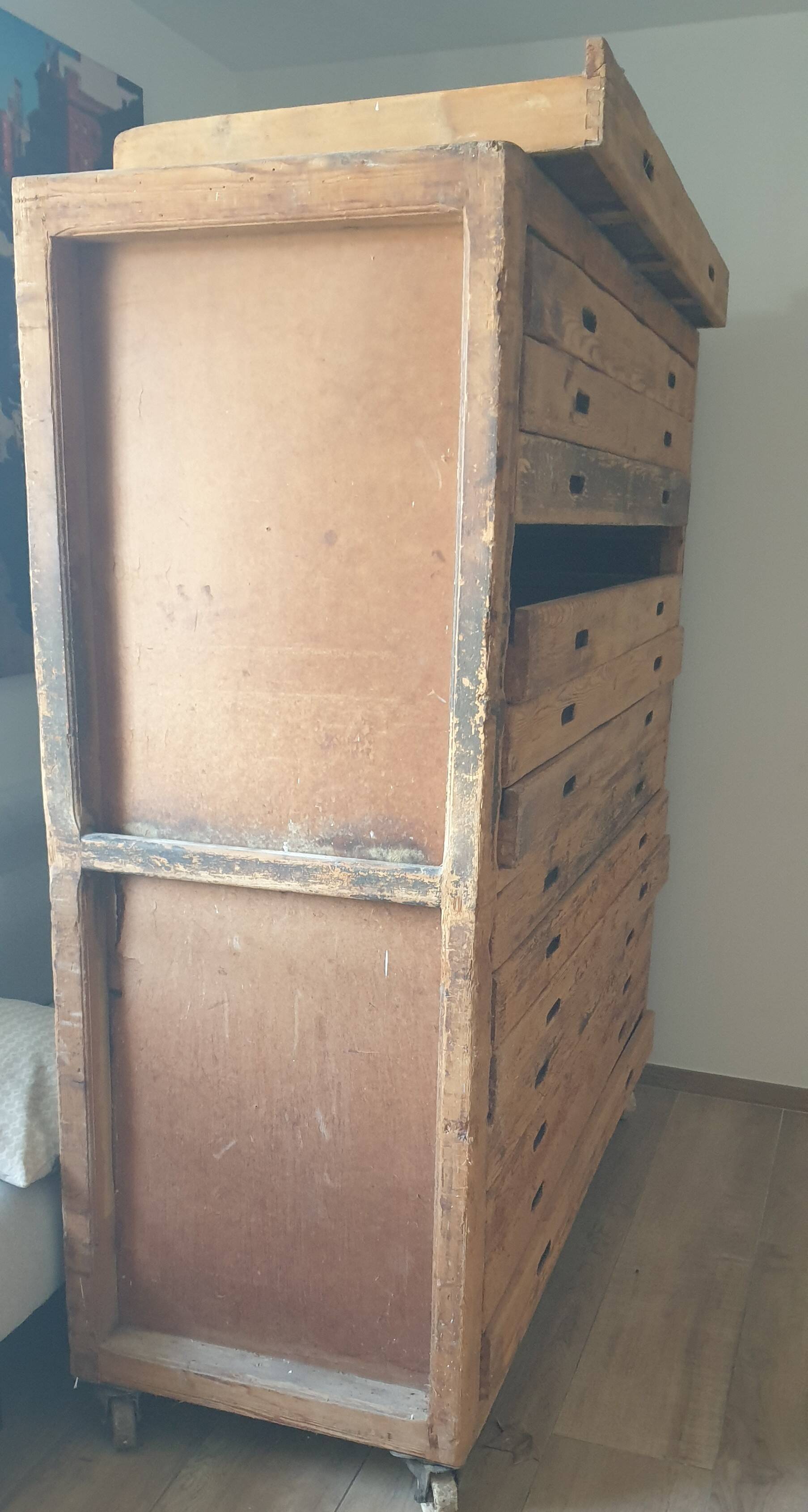 Meuble de métier en bois naturel