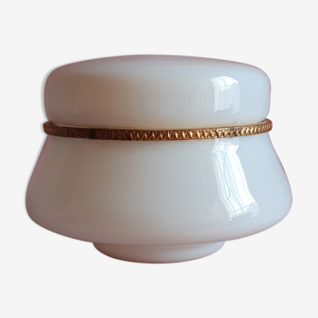 White opaline pot