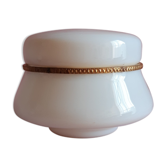 White opaline pot