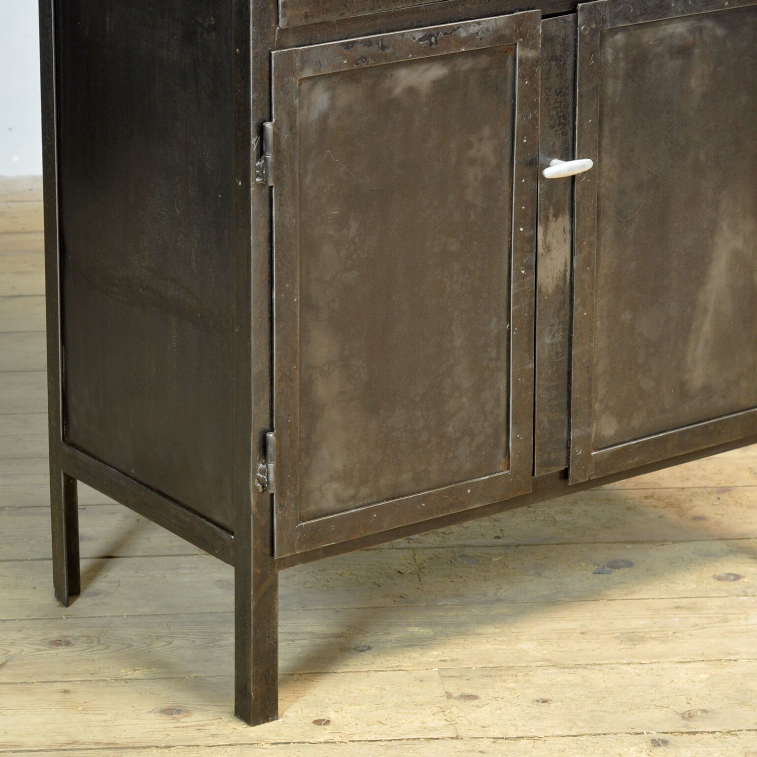 Polished iron medicine cabinet, 1950s