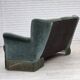 1960s, 3-seater Danish sofa, green furniture velour.