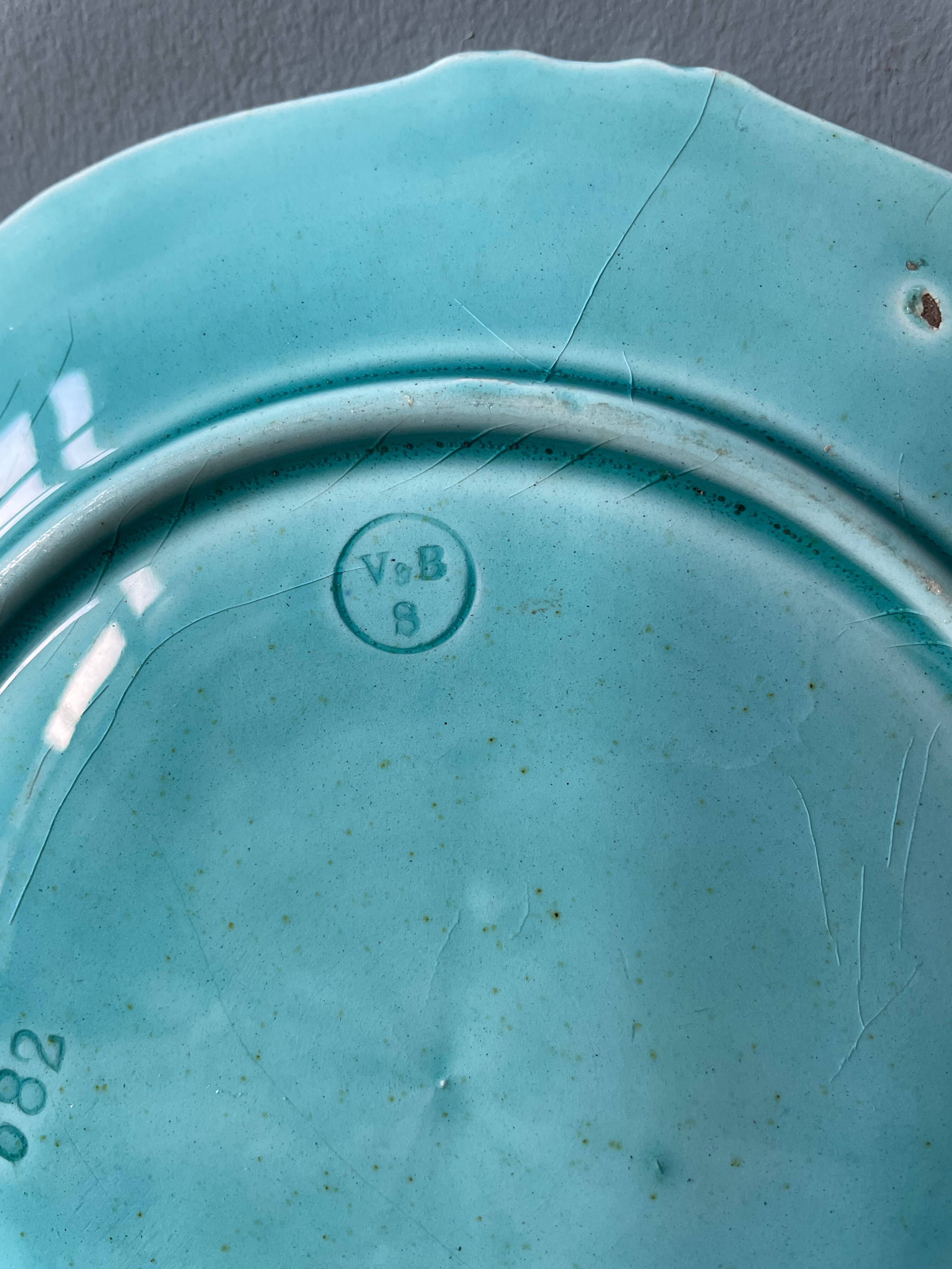 Old plate in slurry, Villeroy and Boch