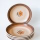 Lot de 5 assiettes creuses en grès Gien fleuries 1970