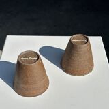 Set of 2 cups / mug Indonesian ceramic (matte brown)
