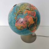 Vintage globe luminous world map Scan Globe Denmark 1973