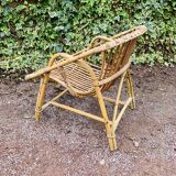 Rattan shell armchair