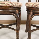 Set of 4 turned wicker chairs, vintage.
