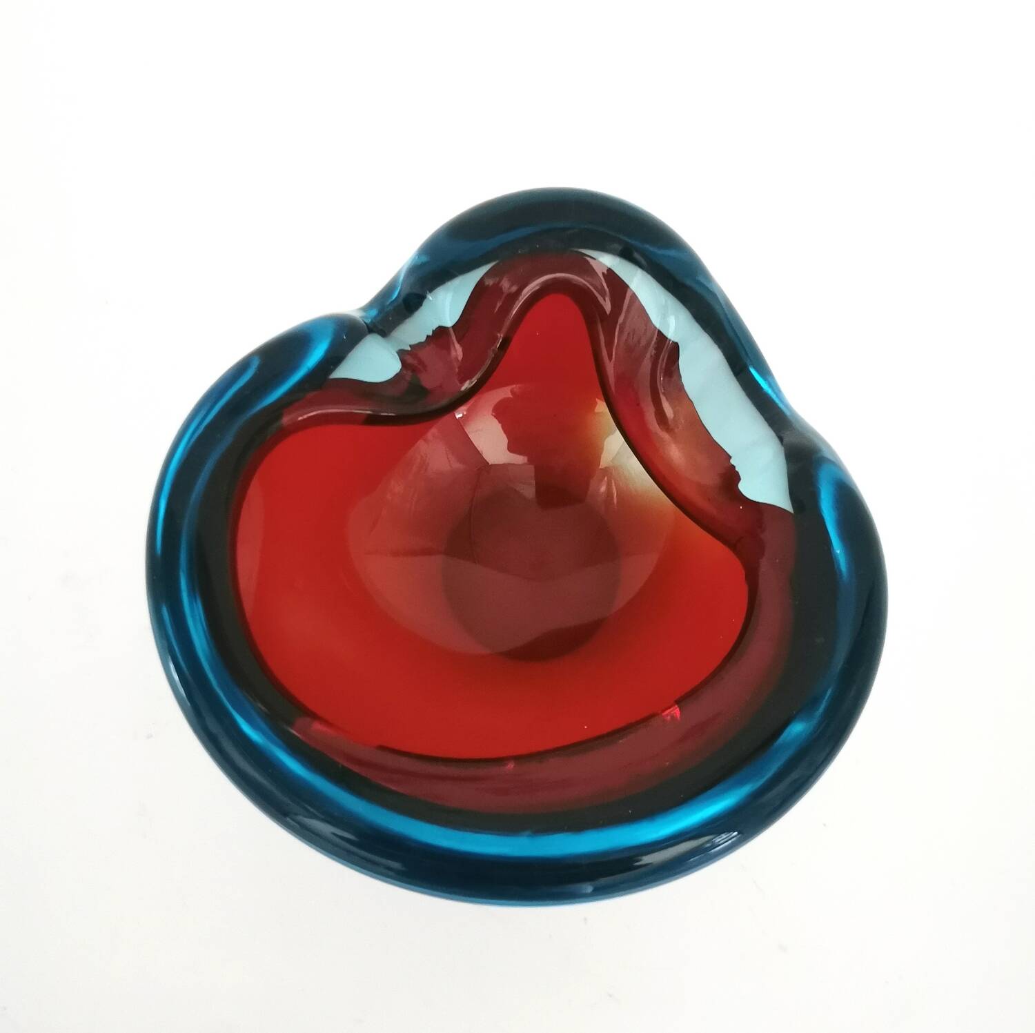 Vintage Murano cup empty pocket Sommerso Flavio Poli 50's