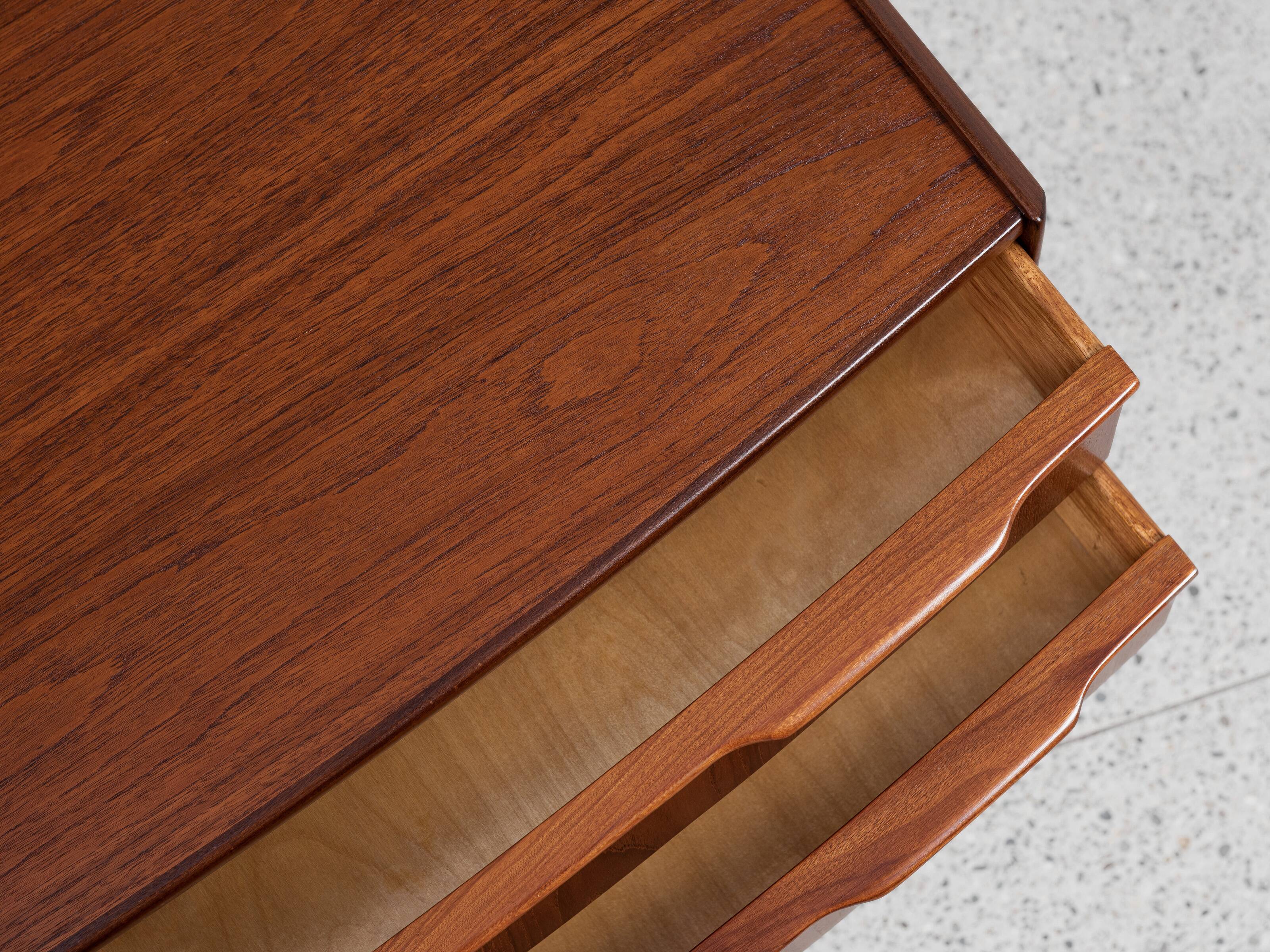 Midcentury Danish wider chest of 5 drawers in teak 1960s