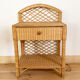Pair of vintage wicker and rattan bedside tables