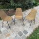 Woven rattan and metal chairs - 1950s/1960s