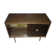Furniture bar tv roulettes wood tackle 1970s