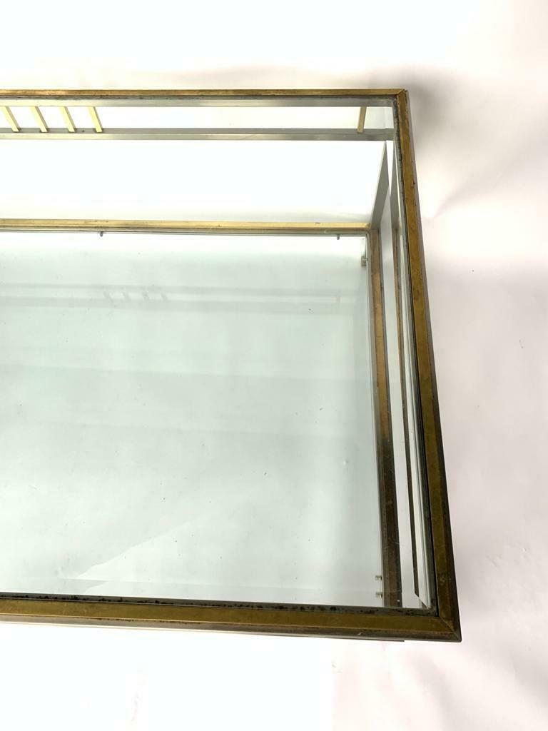 Coffee table 1970 home rings ramsay metal chrome dore 2 levels