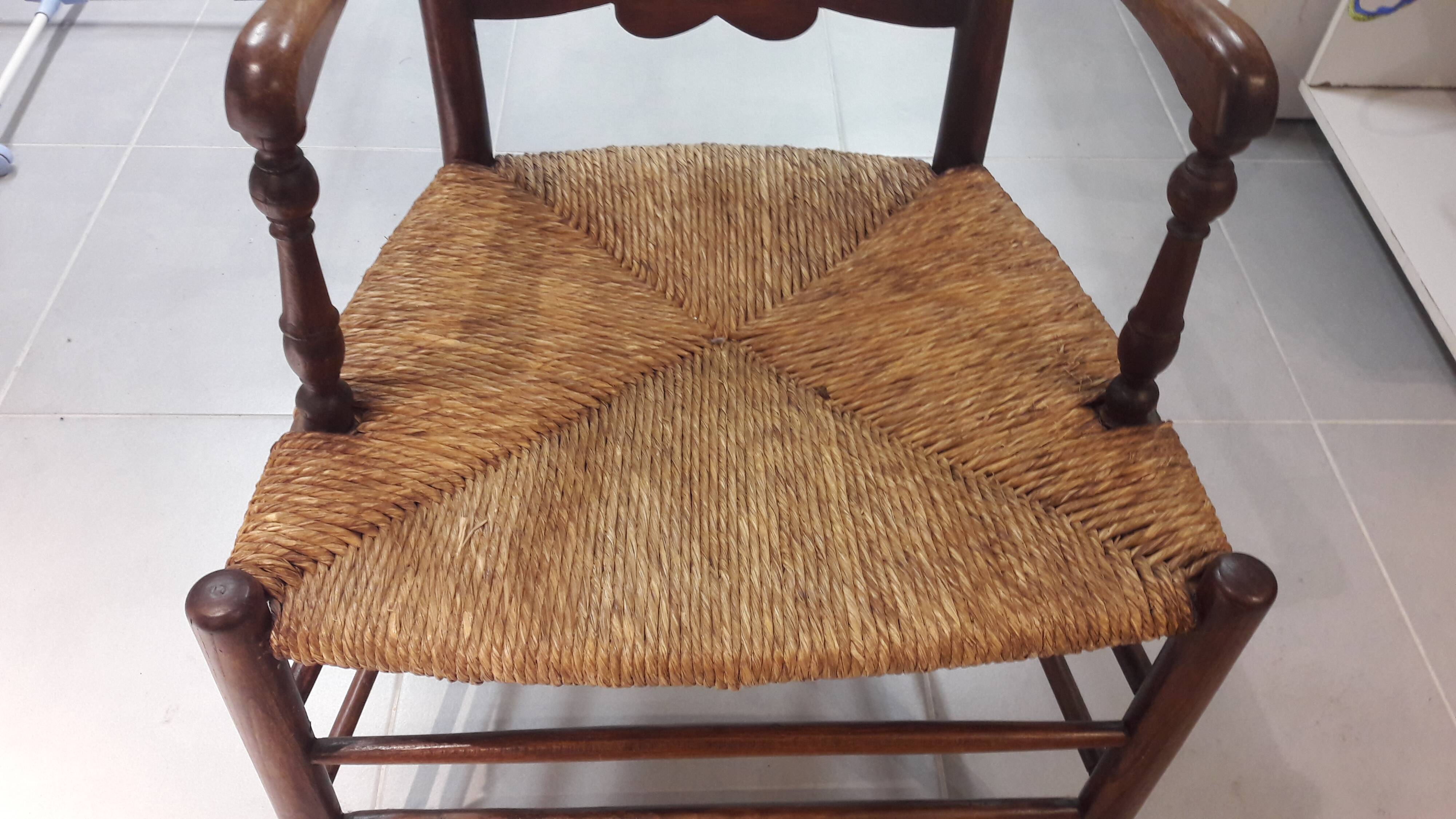 Antique Provençal Straw Armchair
