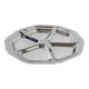 Stainless steel compartment dish, flower shape, 1970 - 33 cm