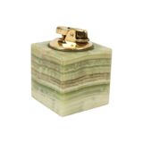 Ronson lighter green onyx marble vintage smoking item cube 6cm