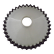 French frilled glass pendant shade, white opaline glass with a clear scalloped edge.