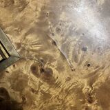 Elm burl coffee table with integrated drawers, Roche Bobois 1970