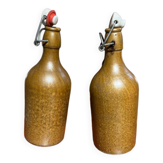 Brown stoneware bottles