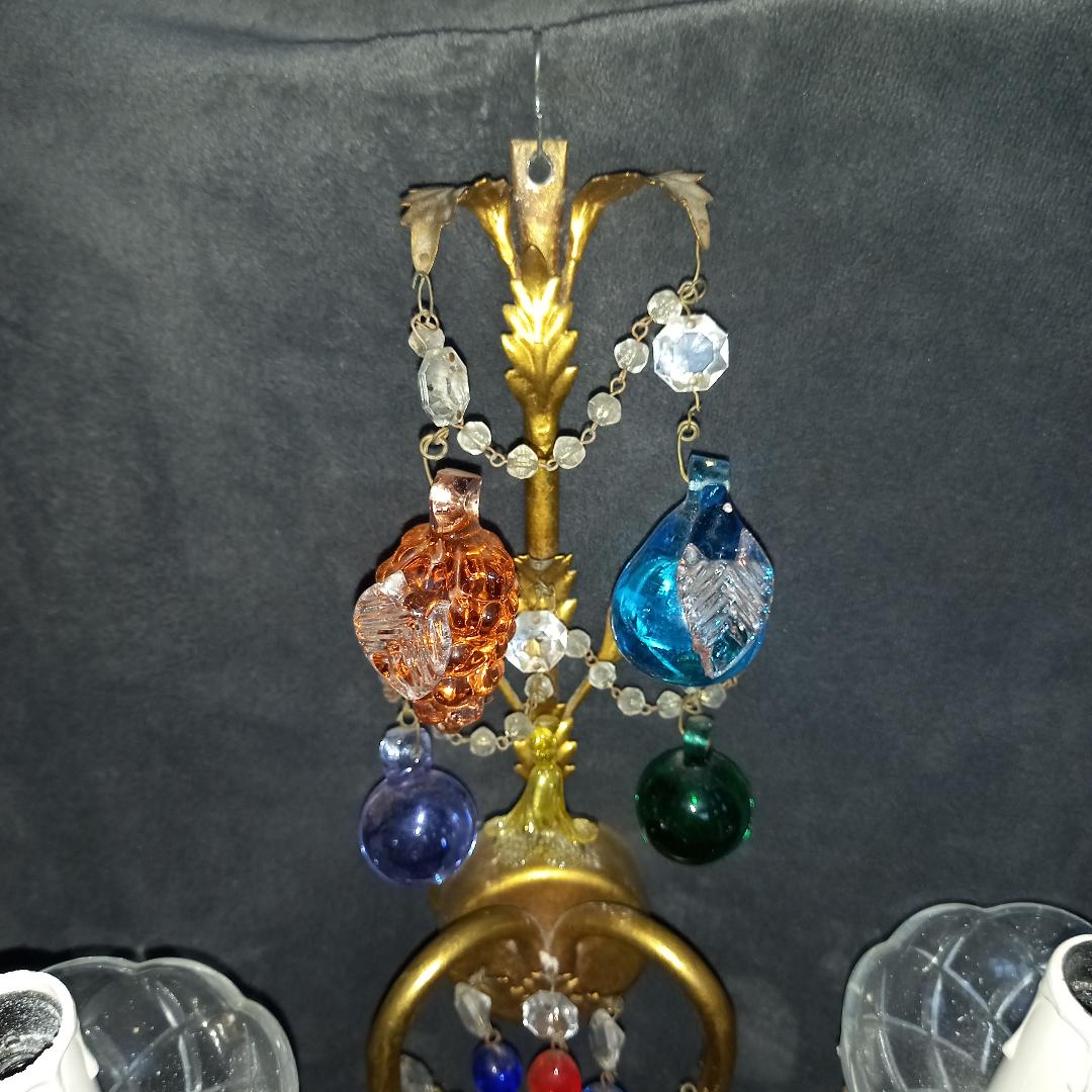 Set wall lamps of murano decor fruit cluster