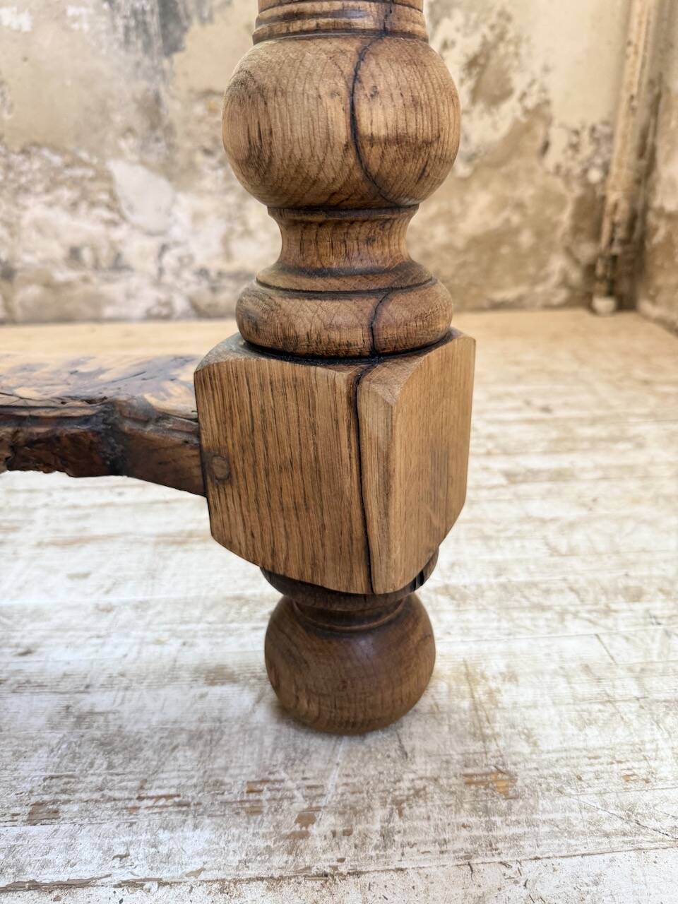 Solid oak drapery farmhouse table 2m5 XL