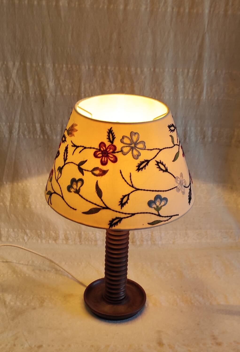 Table lamp made of turned solid wood - 1960s/70s