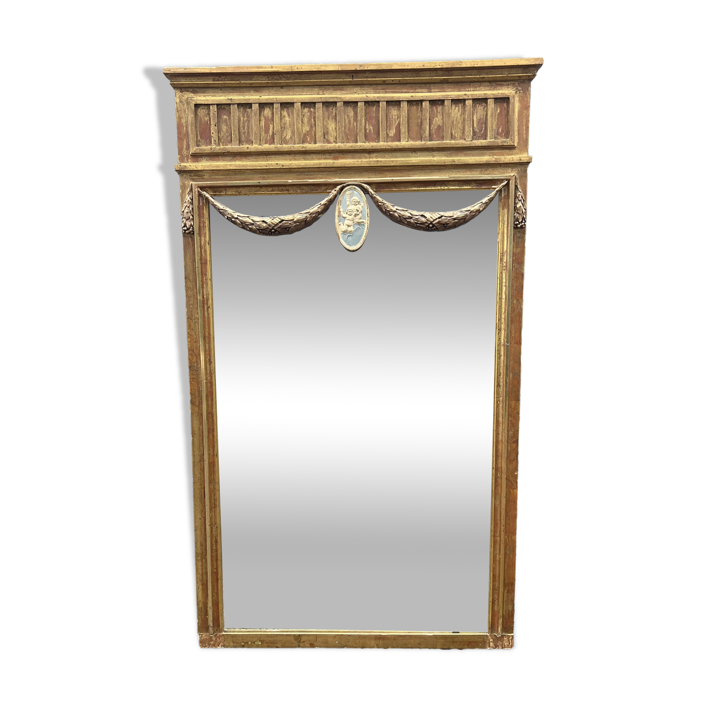 Rectangular gilt mirror, Louis XVI style