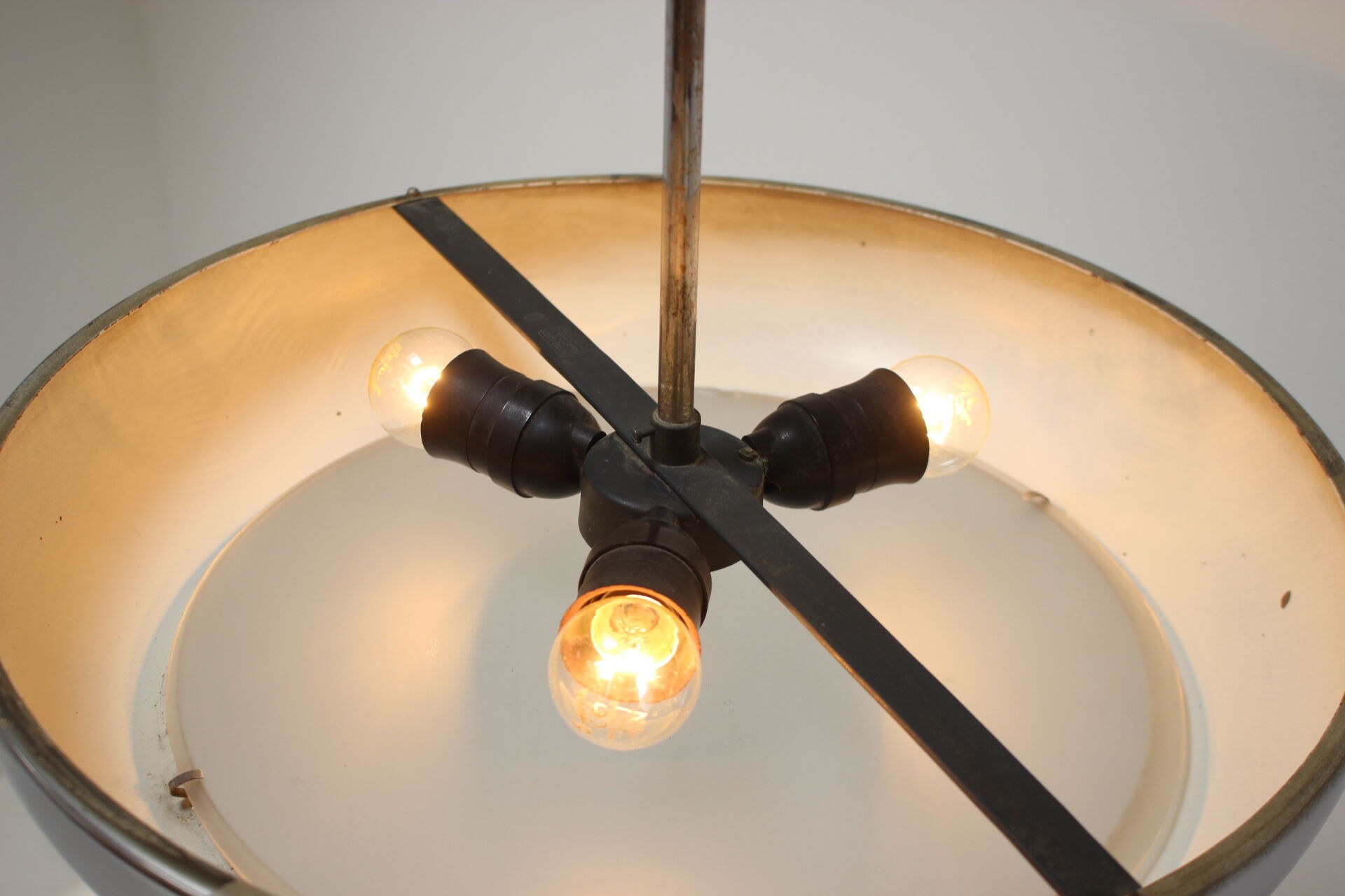 Ufo pendant lamp by josef hurka for napako 1940s