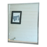 Barber mirror surround patinated chromed metal