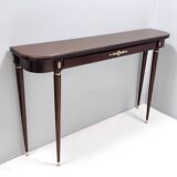 Vintage Ebonized Beech Console Table by Paolo Buffa with Glass Top, Italy