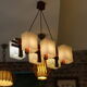 1960s Scandinavian suspension light in teak and perspex.